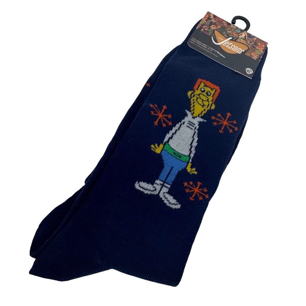 The Jetsons George Jetson Navy‎ Blue Crew Socks Adult Shoe Size 6-12 New